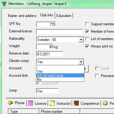 Member climate setting