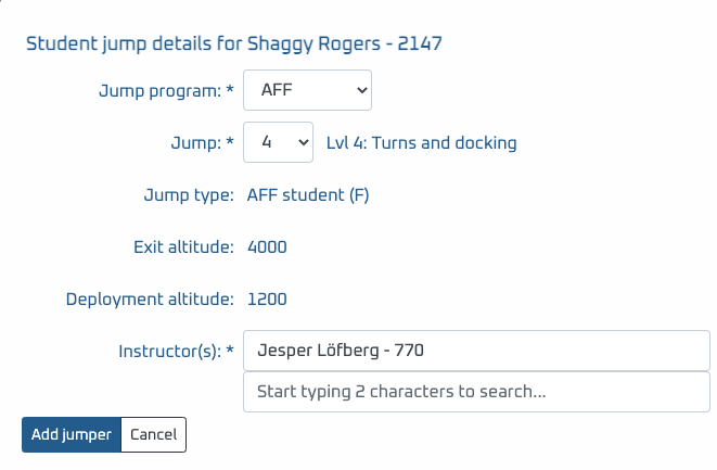 Student jump details